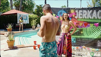 Jerkaoke- Wet And Wild Girl Girl Action- Cassie Del Isa And Nina White