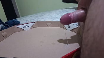 Cumshot In A Pizza Box
