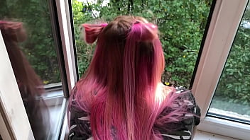 Girlfriend Sensual Blowjob And Doggy Fucking Near Window - Smoking