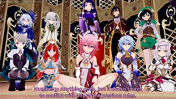 Genshin Impact: Archons Competition - Anniversary Edition. (shogun Raiden, Nahida, Furina, Noelle, Ganyu, Yae Miko, Nilou, Lynette)