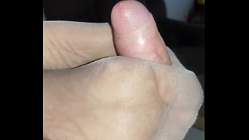 Nylon Footjob With Happy Ending For My Girl
