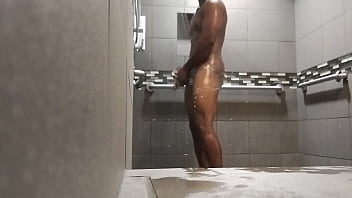 Stroking Bbc In The Shower At The Gym
