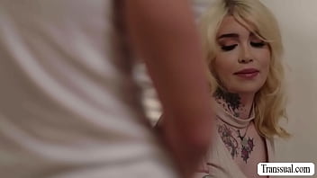 Busty Blonde Ts Fucks Foam Seller Ass