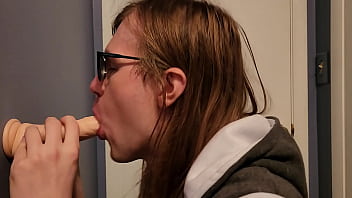 Transgirl Blowing A Dildo