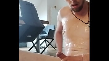 Slimy Jerkoff With Food And Cum