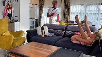 Beautiful Girl Masturbates With New Toys At Home On Camera And Sucks Boyfriend' Dick