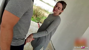 Cute German Teen Caught Worker Jerk And Tricked In Mmf 3some At Public Building