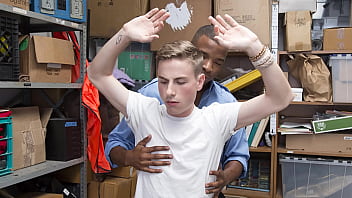 Young Black Guy Fucked In Security Office For Shoplifting - Perps4k