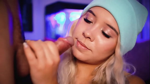 Blonde With A Cute Face Gives Her Boyfriend A Footjob