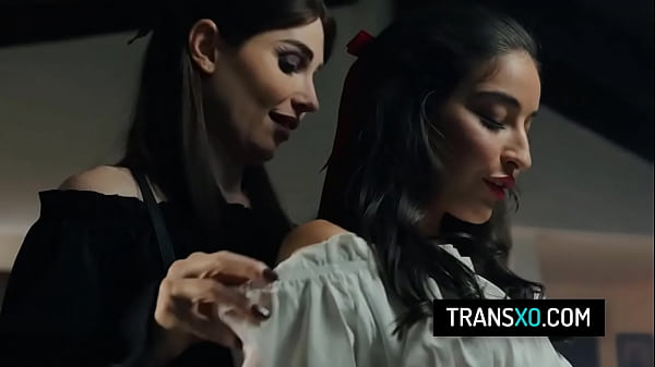 Seductive Tranny Fucks A Sexy Brunette Slut