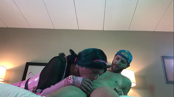 Transgender In Chastity Deepthroats Big Cock