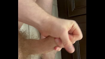 Hairy Cock Cums In Washroom