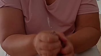 Handjob And Cumshot On Shirt - Milf And Big Cock - Cfnm