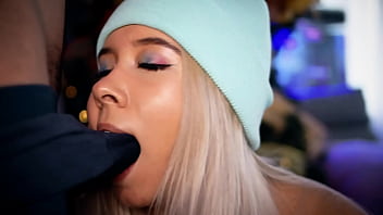 College Blonde Sucks A Cock Over Her Boxer Shorts