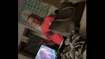 Stroking Hard Cock Infront Of Her Family