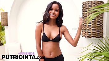 Horny Slut Putri Cinta Stripping On Poolside Showing Her Hot Body