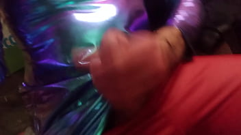 I Wank For You Wearing My Metallic Holographic Dress