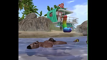 Huge Black Muscle Bull At The Lake