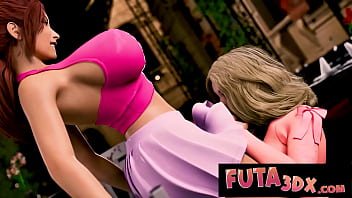 Futa3dx - Big Tittied Big Dicked Futa Fuckes Blonde On The Terasse