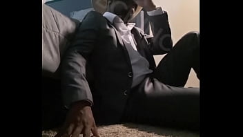 Masked Man Plays With His Bbc On Camera