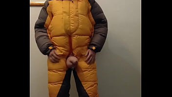 Saline Cock _balls In Down Suit