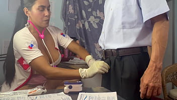 Doctor Threesome, She Takes Out The Semen From Her Patient' Stepbrother And Masturbates Her Cute Hot And Slutty Busty And Big Ass Patient