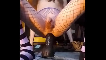 Solo Anal Destroying My Asshole With My Big Black Dildo