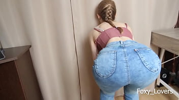 Babe Roommate Fucked In Her Tight Blue Jeans After School