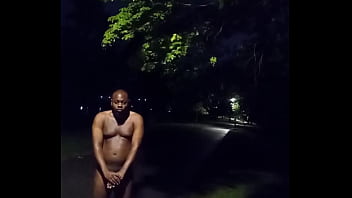 Using Street Lights To Show Off My Abdominal Muscles