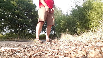 Pissing On The Road - amateur, gay, piss, outside, italy, bear, sandals - Video 319106