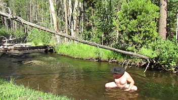 Bathing Naked In The Creek. - naked-in-the-stream, bathing-naked-in-the-creek - Video 333741