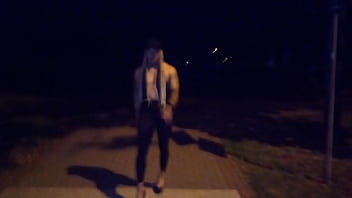 Tranny Anielskadzika Walks She Walks Down The Street At Night