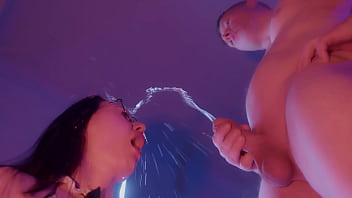 Lewd Male Pissing His Slattern' And Ass To Mouth Fuck Her, And She Gets Cum.