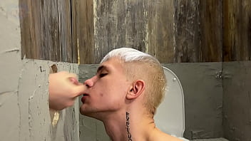 Gloryhole Guy Gives Himself To Strangers And Gets Awesome Throat And Ass Fuck With Cumshots