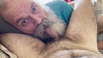 Moustache Grandpa Nurses On Hairy Cub Cock