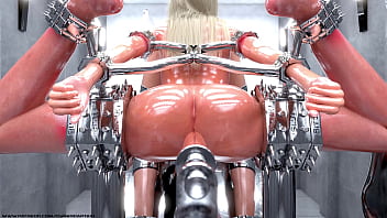 Blonde Slave In Metal Bondage - The Training!