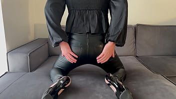 Twerking In Skinny Leather Pants And 7-inch Heels.