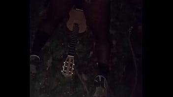 Enjoying The Last Full Month Of Summer Outdoors At Midnight With Guitar And Ass Showing