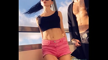 Hot Pornstar Sasha Rose Dances A Sexy Striptease - sexy, pornstar, brunette, skinny, bra, student, party, public, beauty, t-shirt, strip-tease, casting - Video 295063