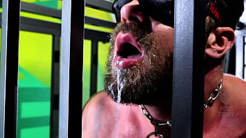 Caged, Blindfolded, And Face Fucked