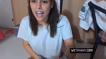 Pretty Shemale Playing With Her Cock On Cam