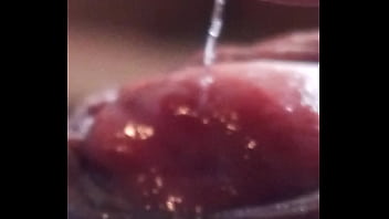 Leaking precum, extreme closeup. July 20, 2024.