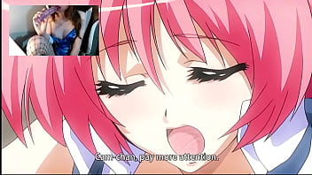 Girl Dressed As A Bunny Watching Hentai And Masturbating