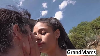 Granny Fucked With Strap-on Tastes Real Pussy