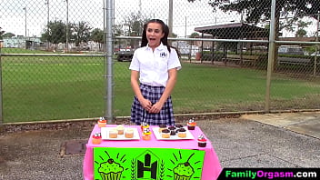 Familyorgasm - Big Brother Stacks His Little School Stepsister After Selling Cupcakes