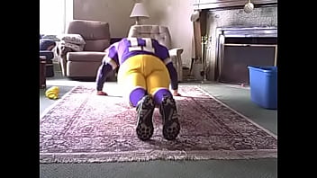 Kspigbear Does Pushups In His Football Gear With His Dick Locked Up Tight