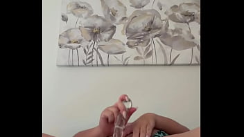 Fucking Myself With A Glass Dildo In My Asian Pussy