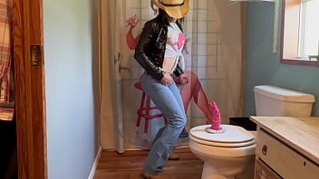 Feel Like A Woman - panties, riding, cowgirl, pink, tiny, clit, country, chastity, big-dildo, tight-jeans, butt-slut, it - Video 240331