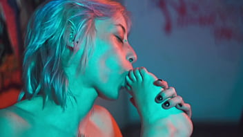 Lesbian Threesome Foot Slave