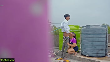 Hindi Real Hot Sex At Roof! Plz Don_t Cum Inside Pussy